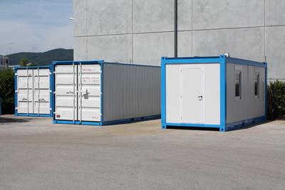 Containerlager Blau - Weiss